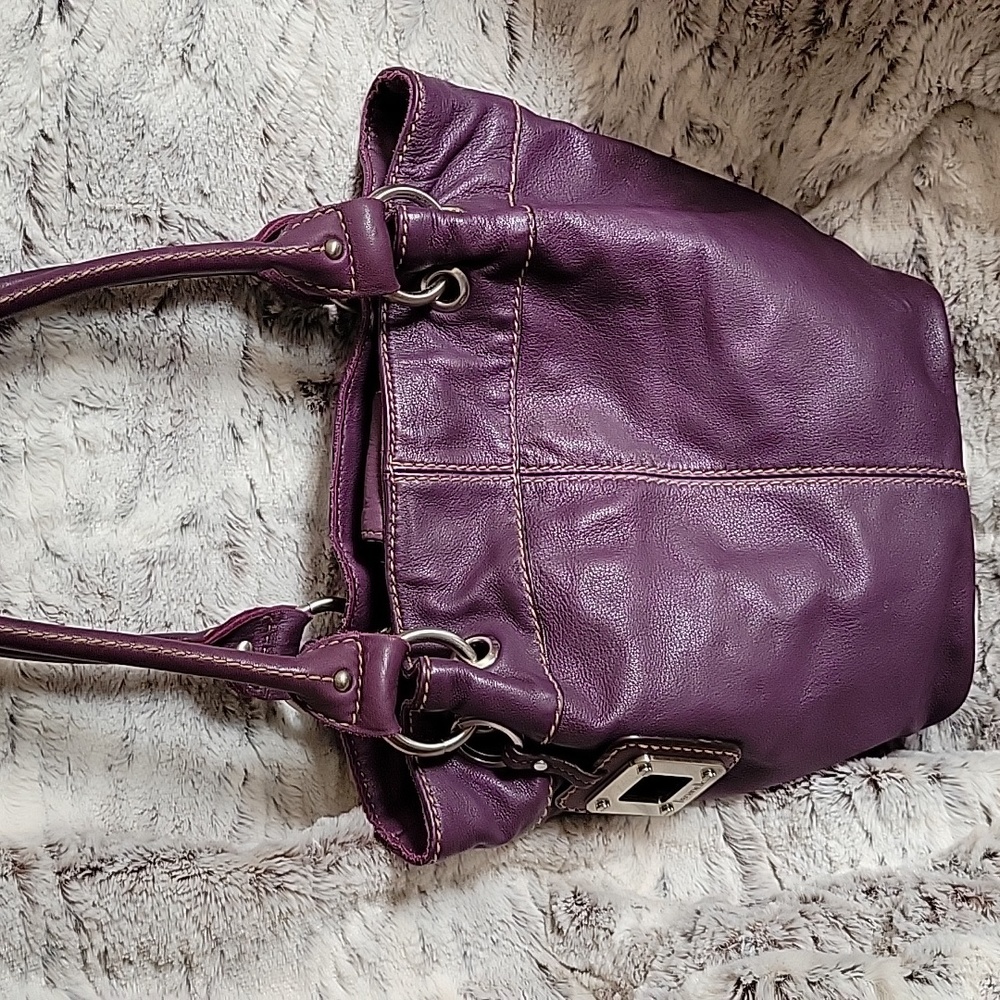 Tignanello purple shoulder handbag